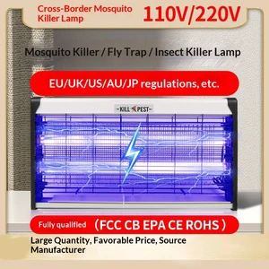 Commercial Electric LED Bug Zapper Wall-Mounted Outdoor Use IP33 Rated 110V-220V Compatible Blue Light Customizable Color