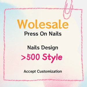 Custom Press on Nails Ballerina Medium Coffin Square Ins French Tip Nails Manicure Acrylic Private Label False Nails
