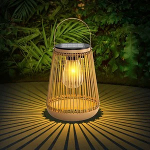 Cross-border New Landscape Stainless Steel Rubber Lantern Garden Outdoor Waterproof Hanging Solar Powered Creative Courtyard