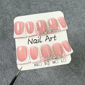 High Quality Thick Acrylic Press on Nails Handmade False Nails 10Pcs Hand Painted Press on Nails