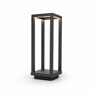 Modern Black Metal Rectangular LED Lantern for Hotel Restaurant Patio Cordless Rechargeable Outdoor Indoor OEM ODM Table Lamp