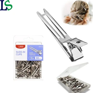 Wholesale Custom Package Barber Tools Hair Stainless Steel Hairpin Pointed Duck Beak Clip Metal alligator Curl Sectioning Clips