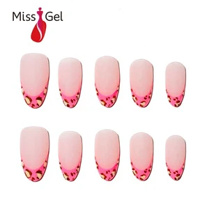 Matte Leopard French Press On Nails Soft Gel Almond Nails Reusable Nail Art Set Unghie Finte Ongle Pour Femme With Glue