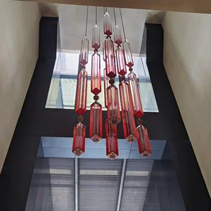 Premium Product Neutral White Light Pendant Lights Villa Staircase Stainless Steel Acrylic Customized Chandeliers