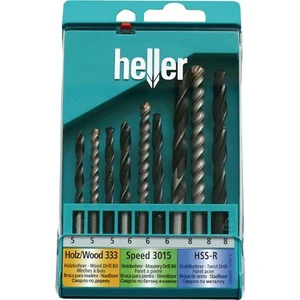 HELLER 9-Piece Universal Drill Bit Set Multipurpose for Metal and Wood