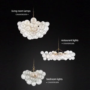 Modern Glass Ceiling Chandelier Lighting for Dining Bedroom Kitchen Round Ball Lighting Chandeliers