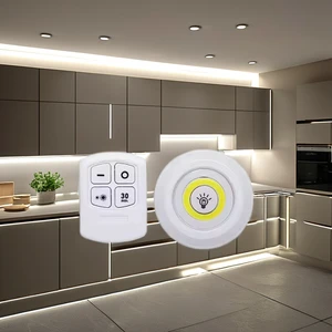 High Brightness LED Cabinet Lamp with Remote Control Portable ABS Material Night Light for Kitchen Cabinet Wardrobe