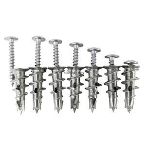 Factory Direct Sale Three-Point Zinc Alloy Quick Gecko Plasterboard Hollow Pointed Spiral Expansion Screw Silver
