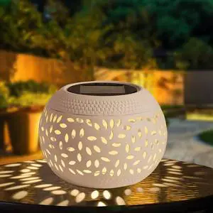 Bronze Metal Solar Lantern for Patio Porch Garden Yard Decor - Vintage Tabletop Outdoor Lights- Unique Gardening Gifts for Mom