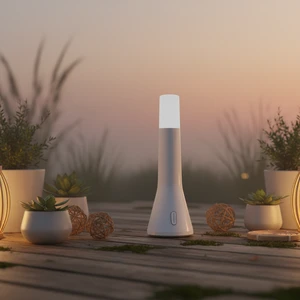 Solid ABS+PC LED Night Light Warm/Cool Color Temp Three Gear Brightness Adjustment Built-in Battery for Household Camping Use