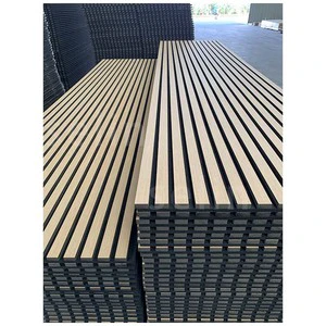 Slatted Led Wall Panel Home Decoration Wood Acoustic Wall Panel With Light