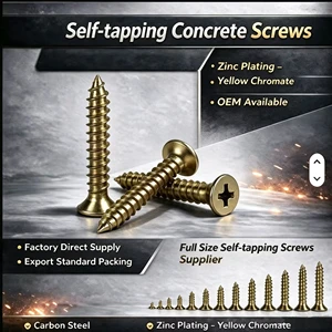 Galvanized Yellow/White High-Strength Self-tapping Concrete Screws OEM Class 4.8