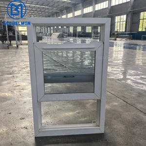 Modern Design Single Hung PVC Windows Security Latch Sliding Vertical Open Low E Factory Single Hung UPVC Window for Houses