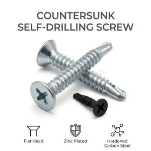 Stainless Steel 410 Phillips Flat Countersunk Head Self-drilling Screw Cross Csk Head Self Drilling Tek Screws for Metal