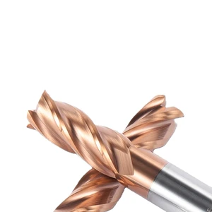 OEM 4-Flute Tungsten Carbide End Mill Cutter 60 Hardness CNC Controlled 10mm Shank Diameters 10mm Coated Shank ODM
