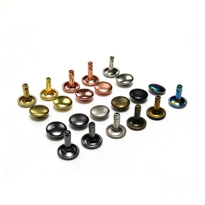 Wholesale Double-cap Nickel Free Metal Brass Round Double Cap Rivets Studs Rivet 4mm 5mm 6mm 7mm 8mm 9mm 10mm For Leather