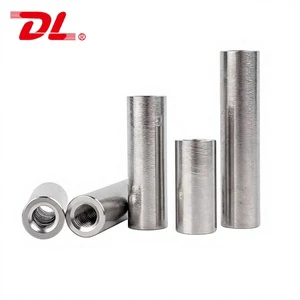 304 Stainless Steel Double-ended Internal-thread Cylindrical Dowel Pins Holes Both Ends Support Columns Connecting Rods Guide