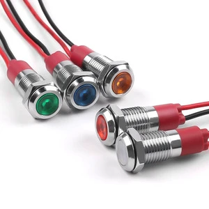 8mm Metal Power LED Indicator Lights with LED Display IP65 IK08 Compatible with 3V 6V 12V 24V 110V 220V Durable and Versatile