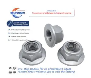High Quality Hex Flange Locking Nut Stainless Steel with Hex Head Direct Factory Sale