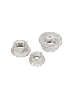 Class 10.9 Dacromet Metric Flange Nut GB6177 Hexagonal Washer-Type Anti-Slip Locking M6-M16 Made in Mainland China