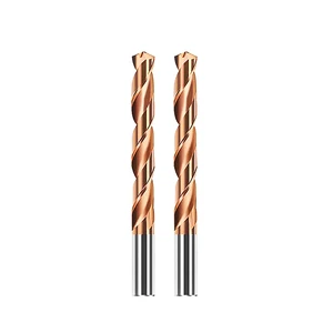 solid Carbide coated extended Straight shank drill for steel 2 flutes