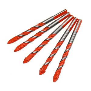 6mm Cemented Carbide Triangle Drill Bit Orange Tipped Multi purpose Drill for Ceramic Tile Glass Brick Wall Concrete Drilling