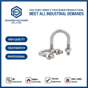 304 Stainless Steel Grade A4-80/A2-70 Passivated U-Bolts M6-M24 2 Nuts for Marine Truck Suspension Industrial Pipeline