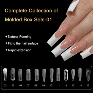 Clear Nail Mold Tips,12 Sizes. Natural Fit, Quick Extension For Salon DIY French nails.
