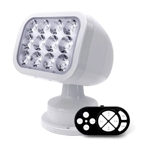 Marine Yacht LED Searchlight, 28W 2700LM 10-30V Wide Voltage IP65 Waterproof 400m Long Range with Wired/Wireless Remote Control