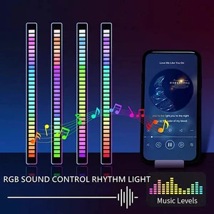 RGB Pickup Rhythm Lights Rechargeable Voice Control LED Music Sync Light with 32-bit ARM Processor Modern Design for Car Use