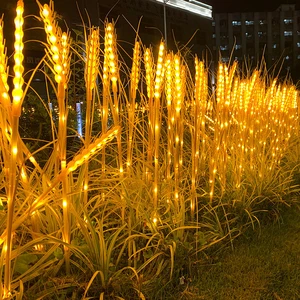 Outdoor Waterproof Solar Garden Wheat Light Courtyard Road Simulating Nature Luminous Reed Rice Lawn Ground Landscape Lights