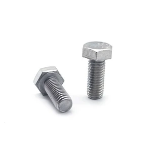 Factory DIN933 A2-70 Stainless Steel SS304 Bolts and Nuts M5 M6 M8 M10 Allen Head Screw Hex Bolts Zinc Plated Hexagon Bolt