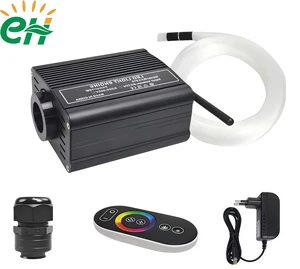 Ready-to-Use Touch Remote Led Fiber Optic Light 16W RGB Led Engine End Glow Fiber for Car Bedroom Exhibition Hall Lighting