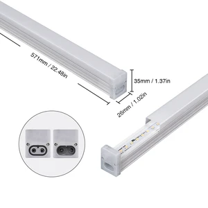 Factory 600mm 1200mm 7w 12w square Tunable Led Lights Led Cabinet Light with On/off Switch Led T5 Tube Light