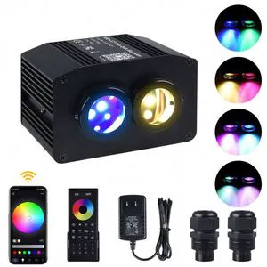Fiber Optic Lights Kit, 16W RGBWW LED Car Starlight Headliner with APP Control-Twinkle Star Effect Fiber Optics for Roof