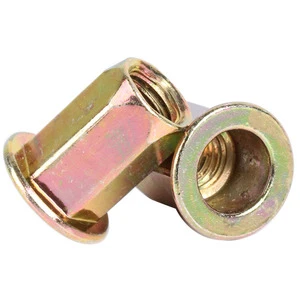 M4 M5 M6 M8 M10 M12 Carbon Steel Zinc Plated Full Hex Body Flat Head Rivet Nuts