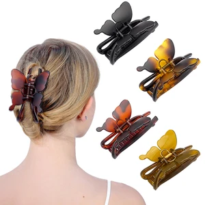 Urrykid Classic INS Hot-selling 11cm Brown Thickened Resin Butterfly Hair Claws Cute Ladies Fashion Claw Clips Low Price Spot
