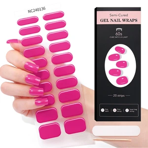 Wholesale Nail Strips Price Artificial Nail Polish Manicure False Nail Tips UV Lamp Semi Cured Gel Nail Stickers Gel Nail Wraps