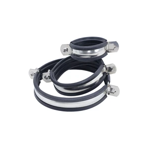 201SS Stainless Steel Pipe Clamps With Rubber for TDC Duct Flange Fasteners Conduit Quick Release With M8 Welding Nut Hose Clamp