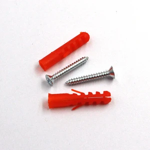 Red Color Self-drill Plasterboard Fixing Plastic Nail Expansion Bolt Nylon Anchors Wall Plug Screw