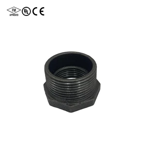 Black Malleable Iron High Pressure Zinc Plated Casting Bushing with Female Threaded JIagu JG Model Chemical Resistant
