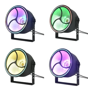 New 250W Golden COB Retro Stage Light with Auxiliary 105x0.2W RGB 3in1 DMX512 Music Voice Control Colorful Backlight DJ Lighting
