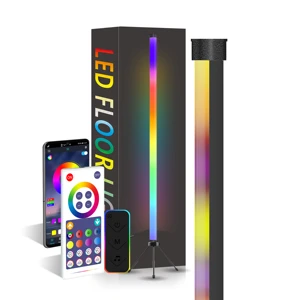 Tuya Music Sync Tuya Smart Life App Controlled Modern Atmosphere Light Tripod Corner Standing RGB LED Floor Lamp