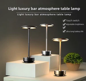 Modern Luxury LED Table Lamp Gold Aluminum Touch Dimming USB Rechargeable Warm White Restaurant Bar Use