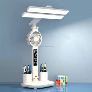 LED Dimmable Table Lamp With 180 Degree Rotate Foldable USB 2 Head Desk Reading Light