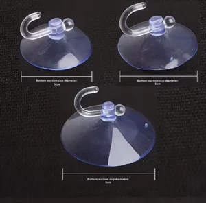 Transparent Plastic Small Vacuum Suction Cup Hook for Glass