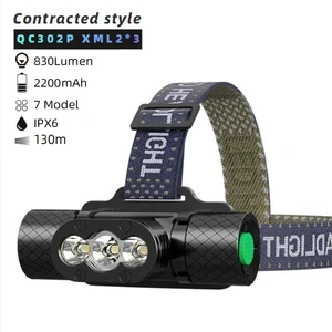 Wide Angle Bead Head Lamp Aluminum Alloy High Waterproof Rechargeable Powerful LED 800LM Head Light With High Lumen Headlamp