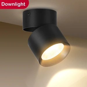 LED Downlight Foldable Tri-color Spot Light 7/10/15W Aluminum Surface Mounted Ceiling Lamp Indoor Lighting Living Room Bedroom