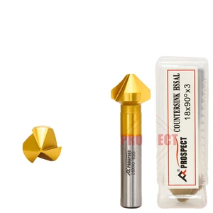 90-Degree Single-Edge Three-Slot Countersunk Hole Chamfering Drill Bit Titanium-Plated Cobalt-Based Blade Premium Product Bit