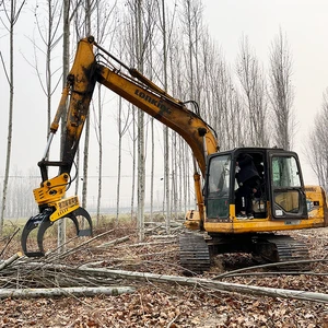 Grab Saw Grapples Log Cutting Machine Forest Grapple Chainsaw for Hydraulic Excavator